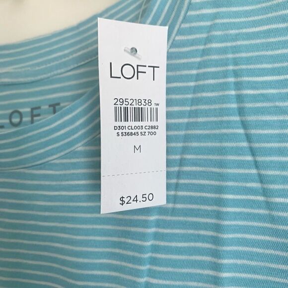 Loft Striped New Crew Tee Size Medium - Picture 6 of 6
